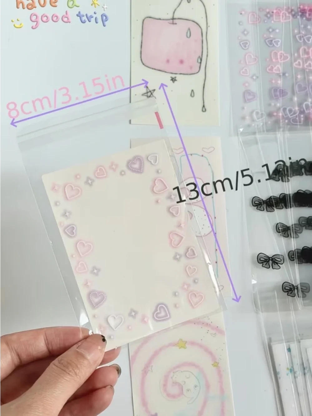 3.15X5.15  sealable heart clear bags (20)